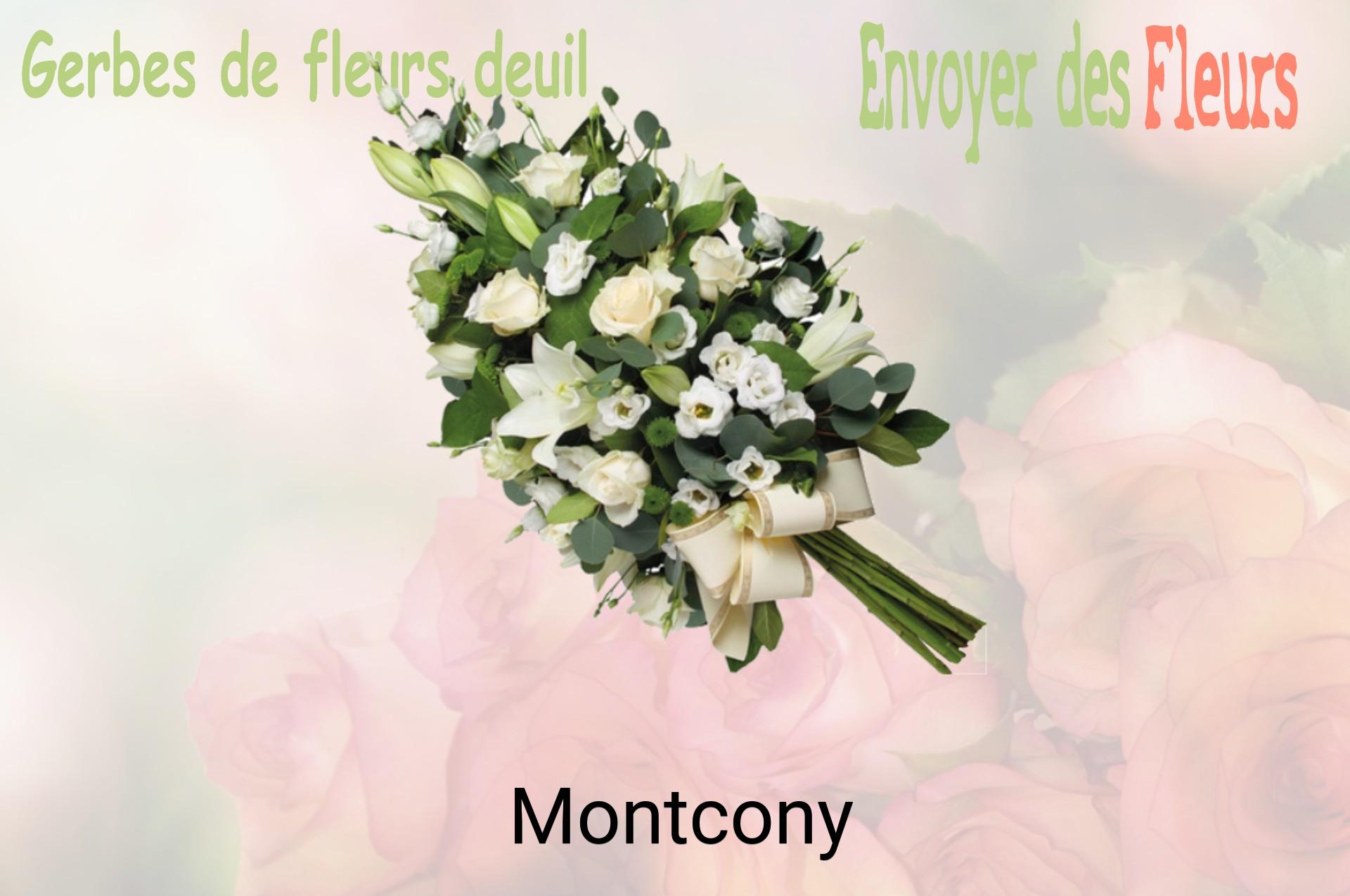 Gerbe de fleurs de deuil livrée à Montcony